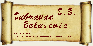 Dubravac Belušević vizit kartica